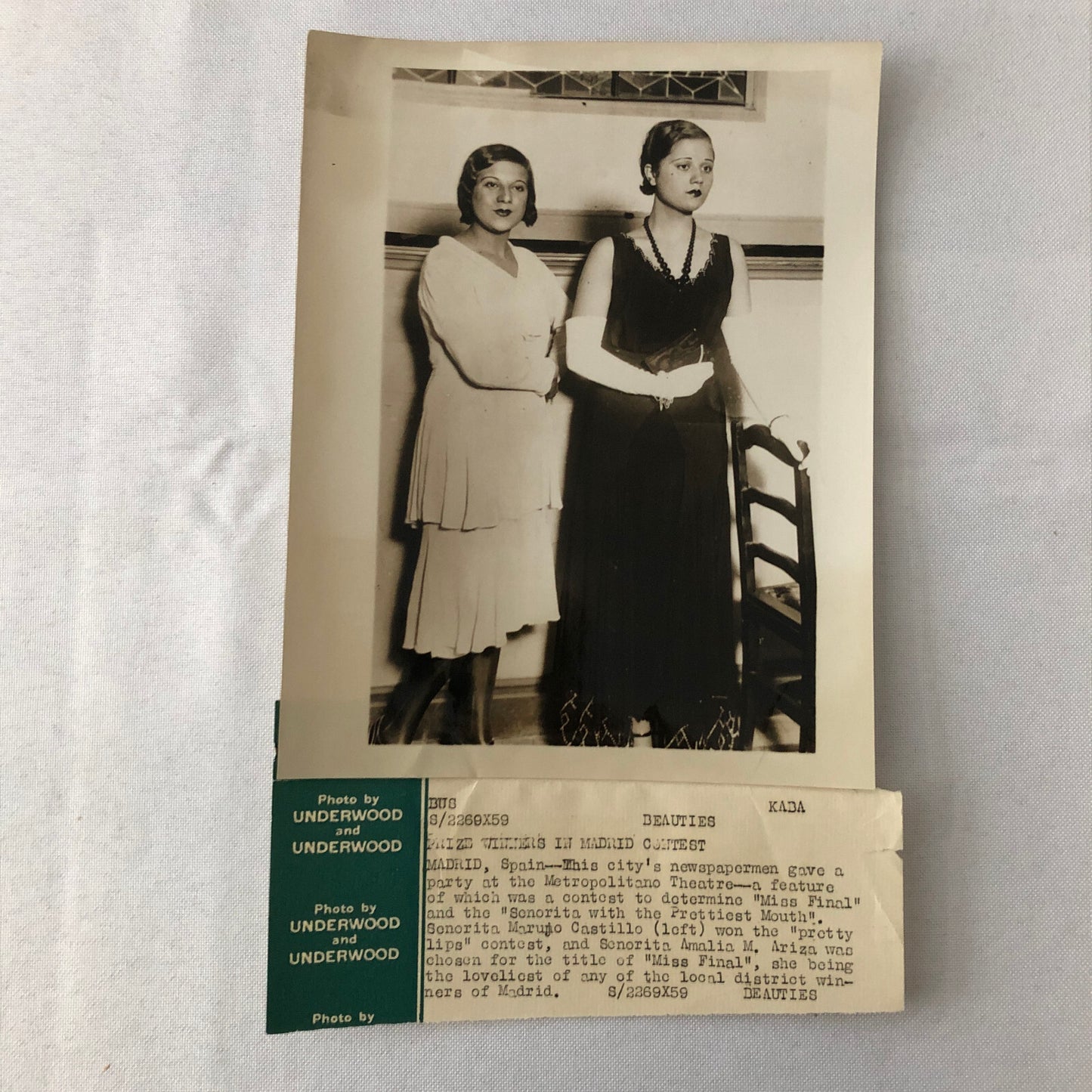 Vintage Press Photo Photograph Madrid Spain Beauty Contest Underwood & Underwood