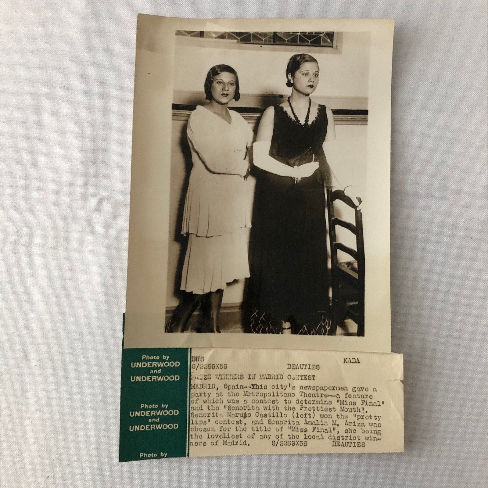 Vintage Press Photo Photograph Madrid Spain Beauty Contest Underwood & Underwood
