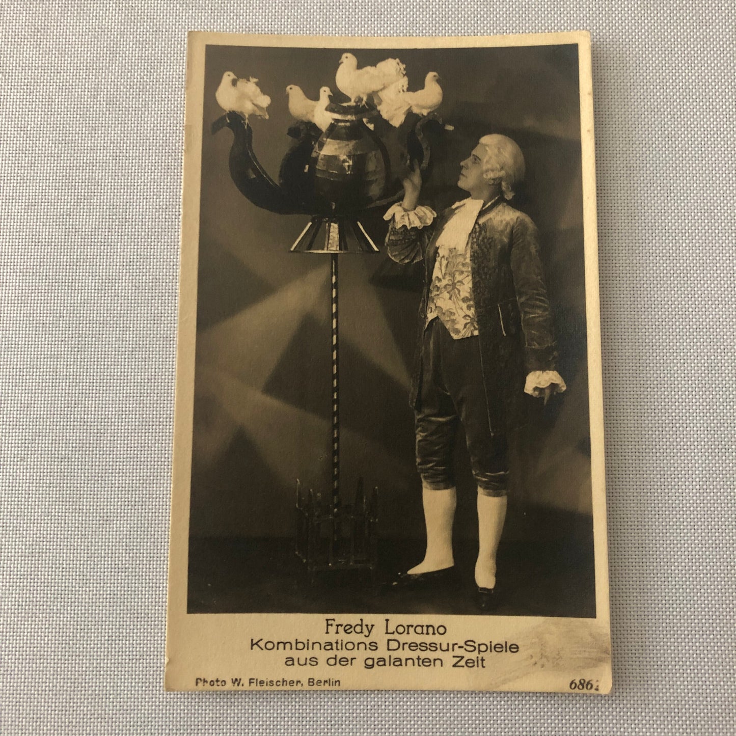 Circus Act with Birds Postcard Post Card Vintage Berlin Germany Fredy Lorano