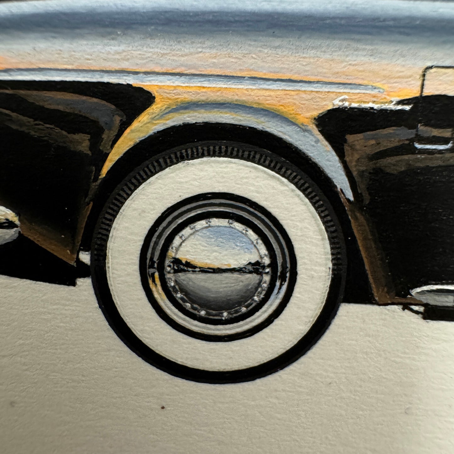 1950 Studebaker Commander Car Illustration Art Drawing Vintage Miniature