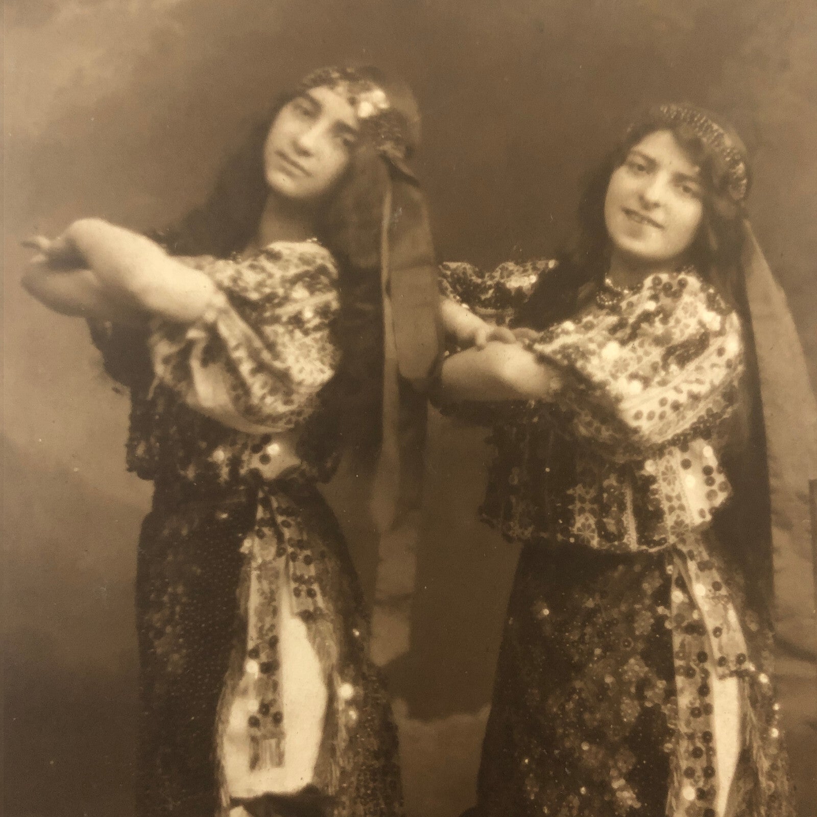 Circus Performer Women Dancers Acrobats Real Photo Postcard RPPC Hermanas Santos