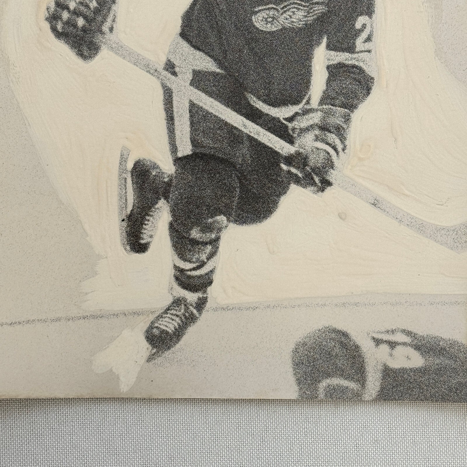 Hockey Player Photo Photograph Vintage Unidentified Detroit Red Wings Mockup