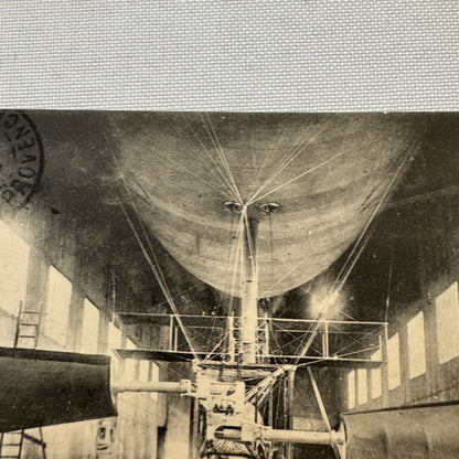 Vintage Zeppelin Airship Dirigible Postcard Post Card French Militay Paris