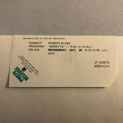 Vintage Television TV Show Press Photo Photograph Robert Blake as Tony Baretta