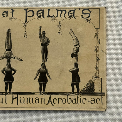 Vintage Circus Acrobat Act Postcard Post Card The Great Palmas European