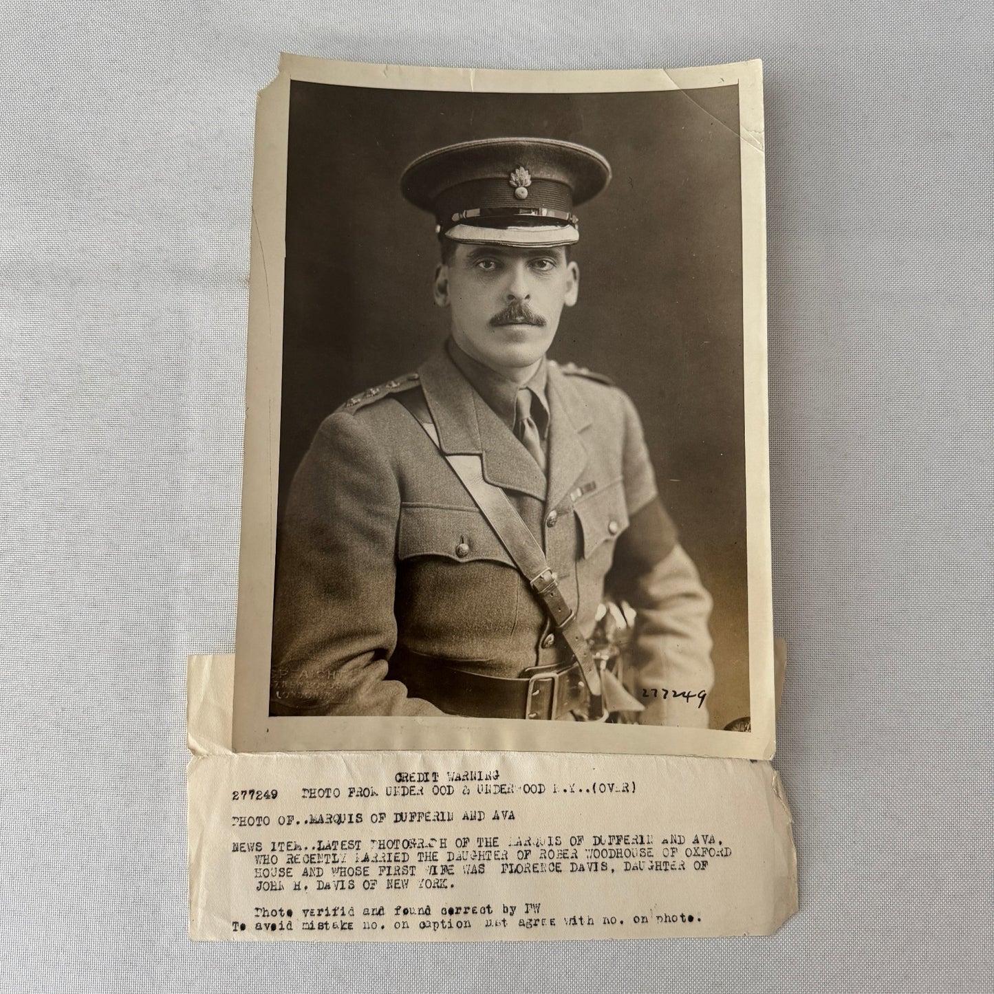 British Noble Marquis of Dufferin and Ava Underwood Press Photograph Photo