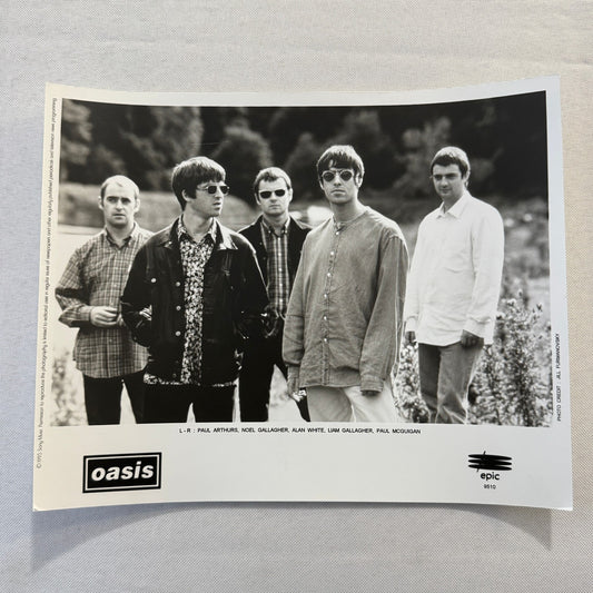 Oasis Publicity Press Photo Photograph Liam Gallagher Noel Gallagher 1995