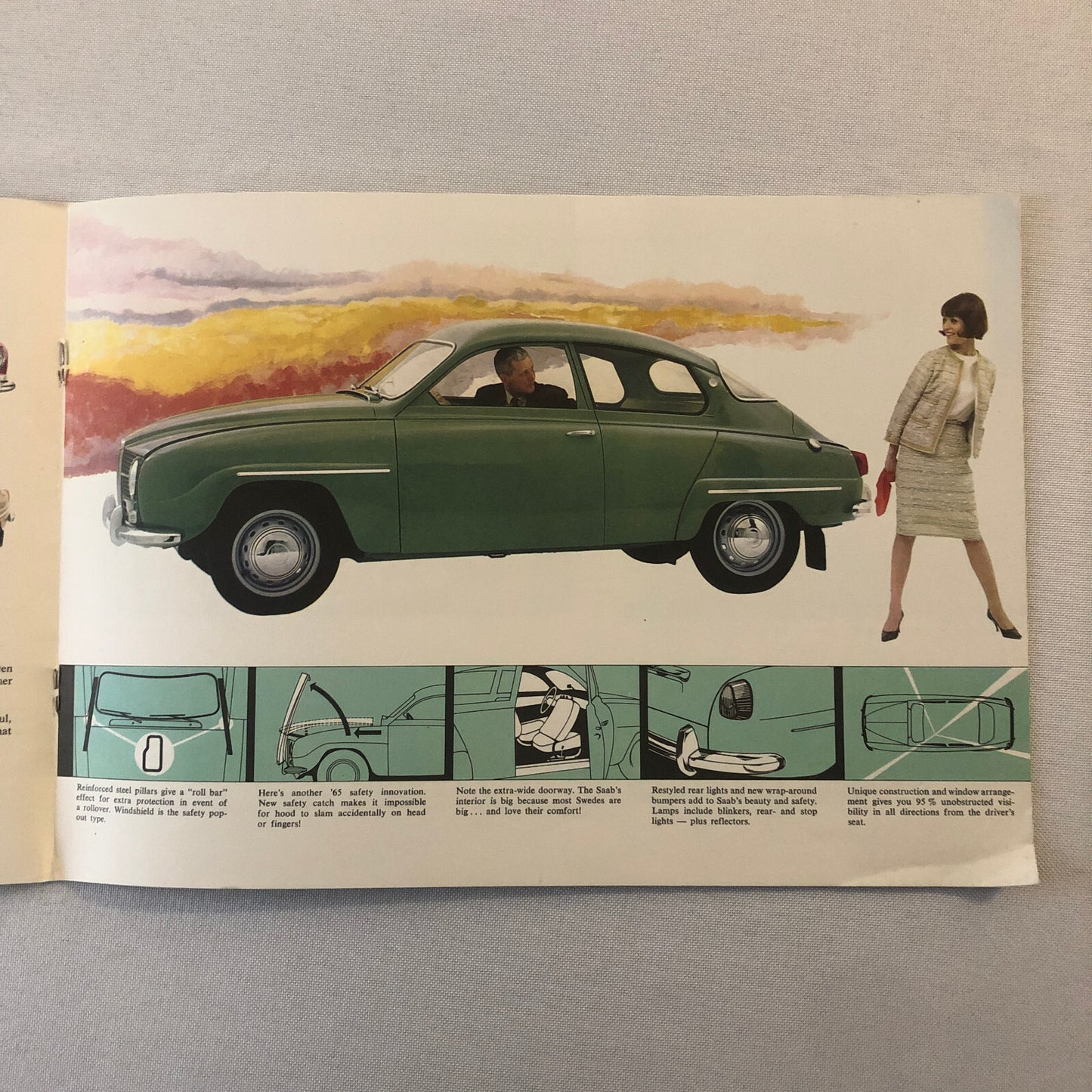 Vintage Saab Car Automobile Sales Brochure Catalog Advertising 1964 1965