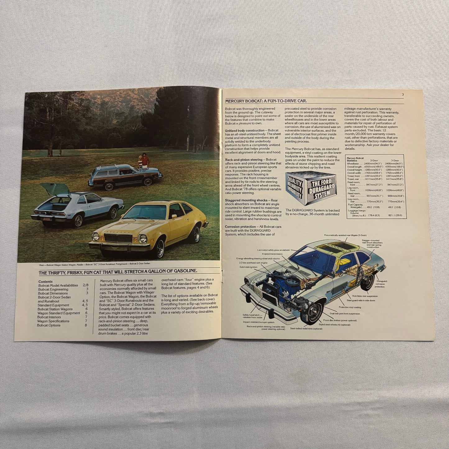 1978 Mercury Bobcat Car Sales Brochure Catalog Special SC Station Wagon Vintage