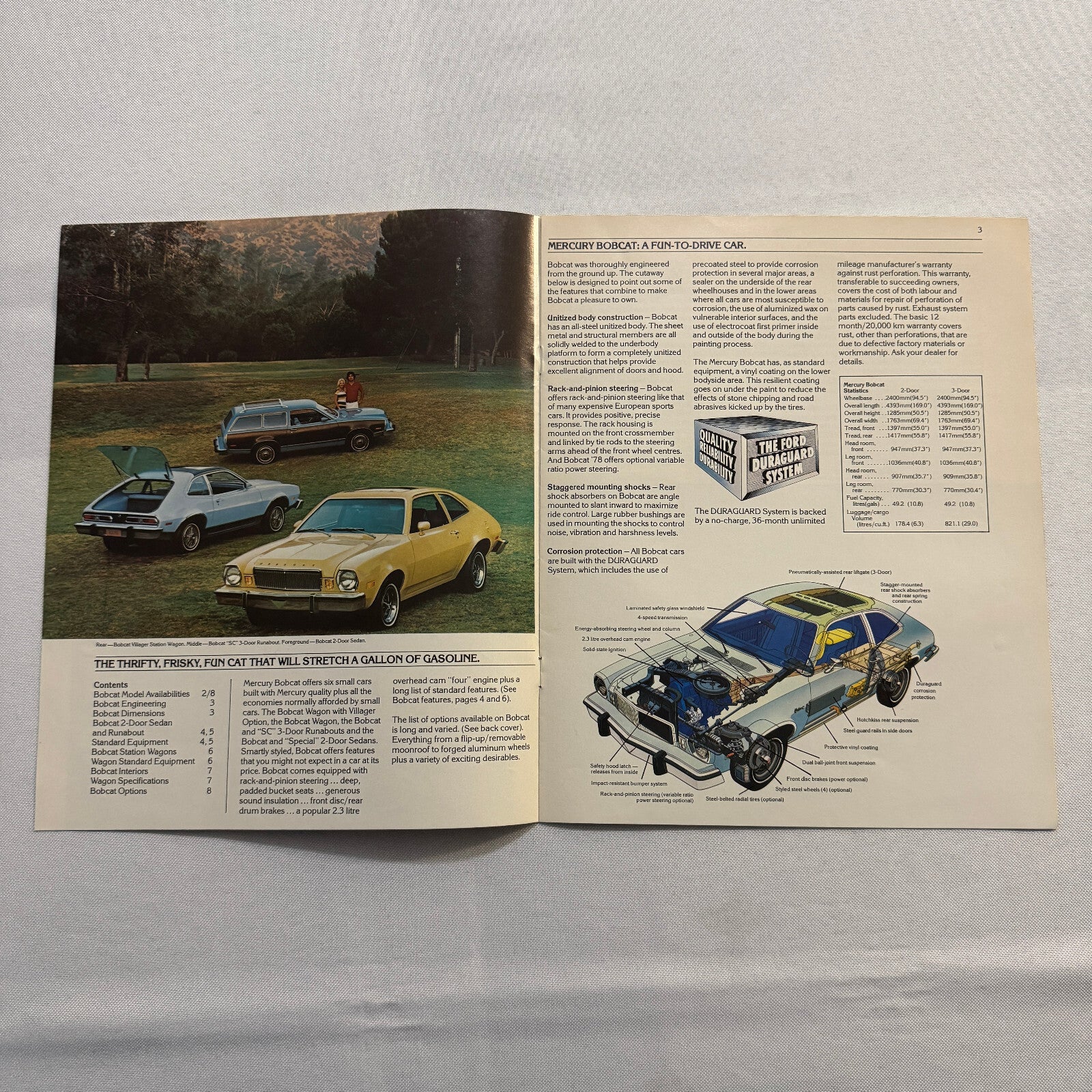 1978 Mercury Bobcat Car Sales Brochure Catalog Special SC Station Wagon Vintage