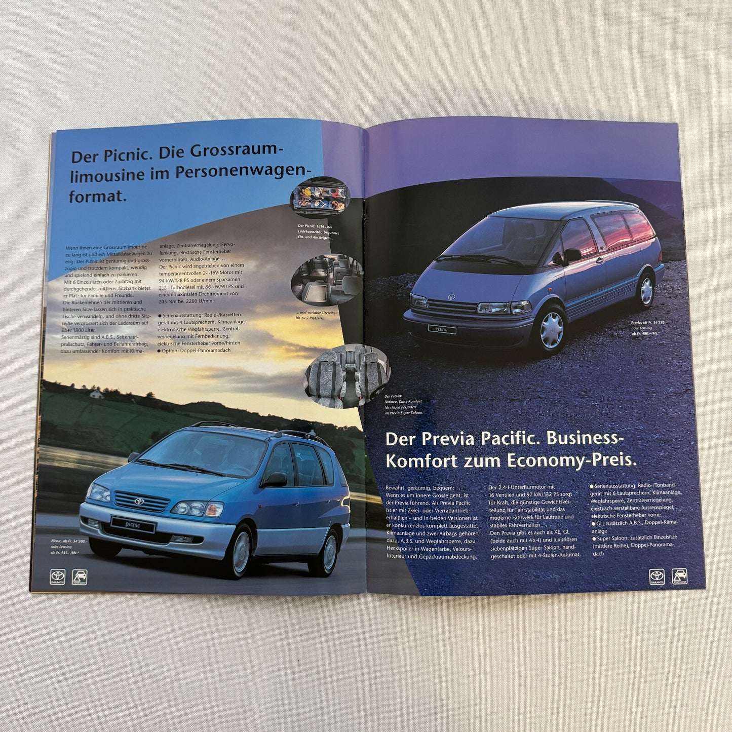 2000 Toyota Car Sales Brochure Catalog MR2 Celica Previa Landcruiser GERMAN TEXT