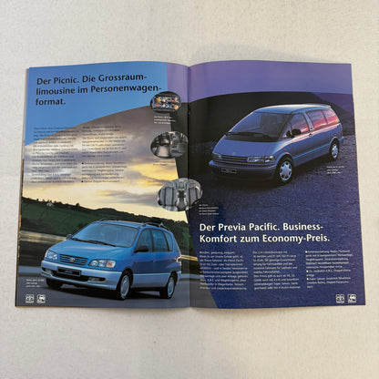 2000 Toyota Car Sales Brochure Catalog MR2 Celica Previa Landcruiser GERMAN TEXT