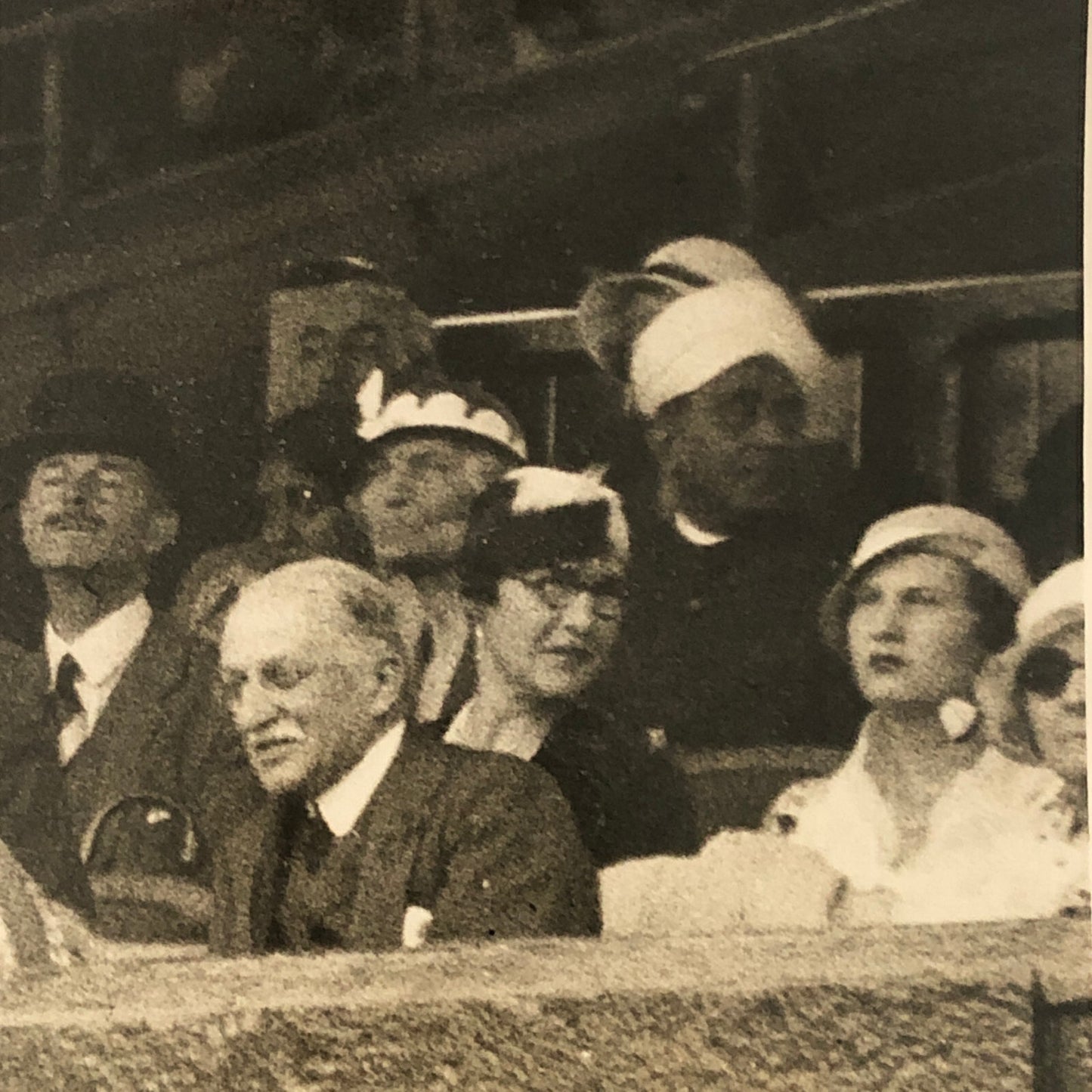 Press Photo Photograph Queen Mary Watching Tennis Wimbledon 1933 LNA London News