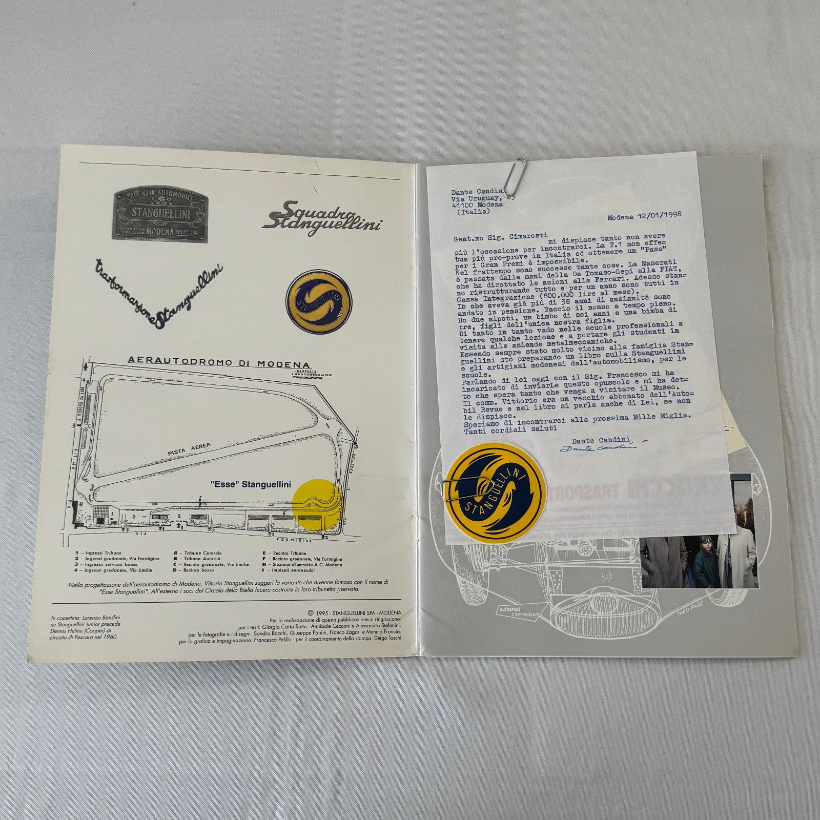 Stanguellini Racing Car Motorsport History Brochure Book 1998 Italian Text