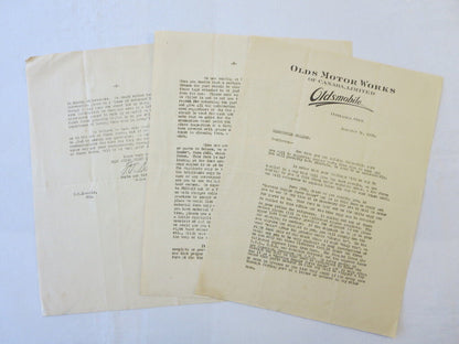 1919 Olds Motor Works of Canada Oldsmobile Factory Dealer Bulletin Letter 3 Page