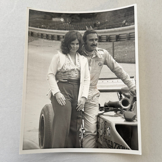 Racing Photo Clay Regazzoni with Woman Car Modern Print Photograph
