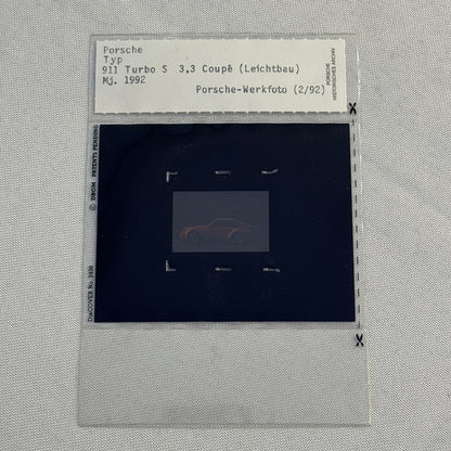 1992 Porsche 911 Turbo S 3.3 Coupe Leichtbau Factory Photo Slide Transparency