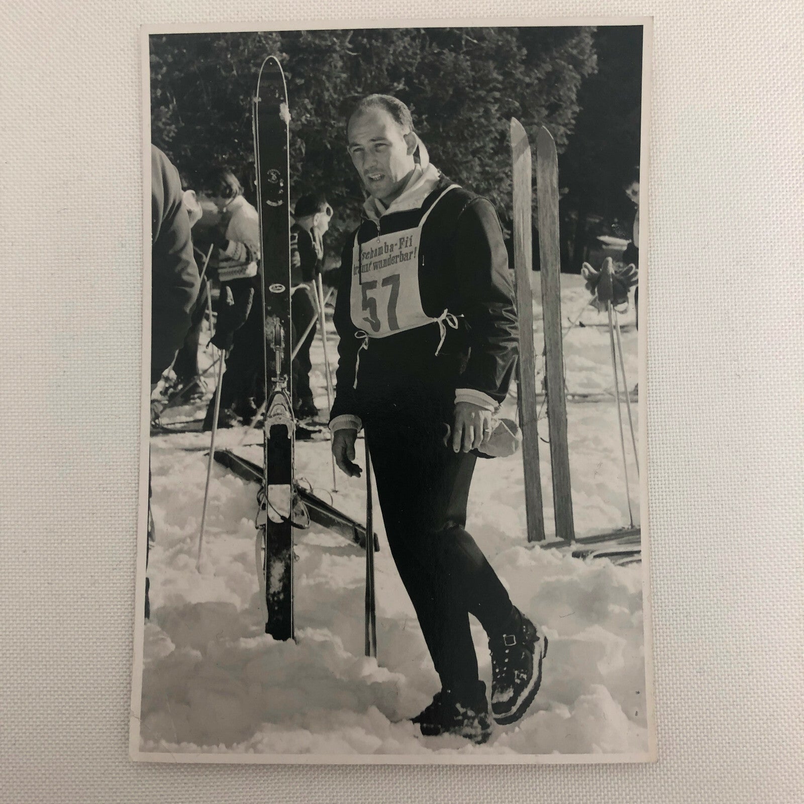 Vintage Photograph of Racing Driver Stirling Moss Skiing Ski Photo