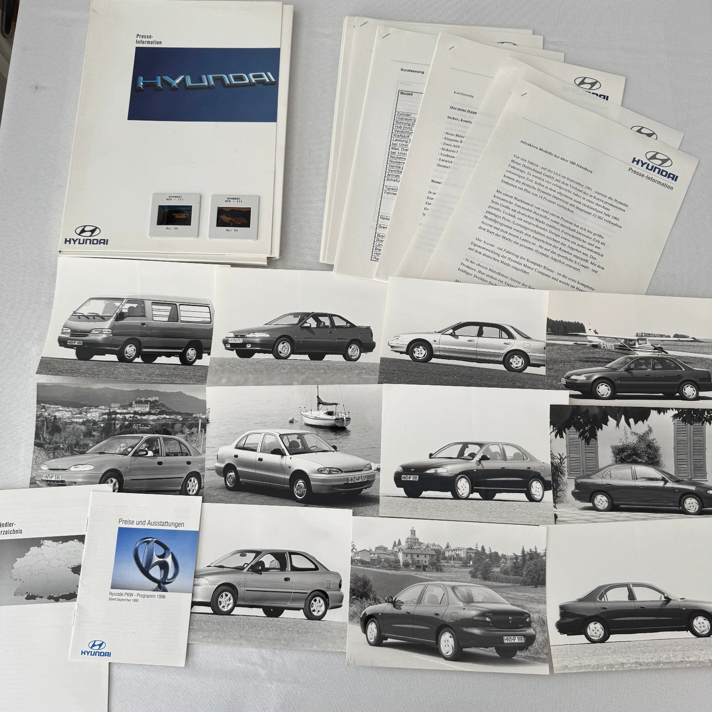 1996 Hyundai Car Press Kit S-Coupe S Coupe Sonata Lantra Accent H100 GERMAN