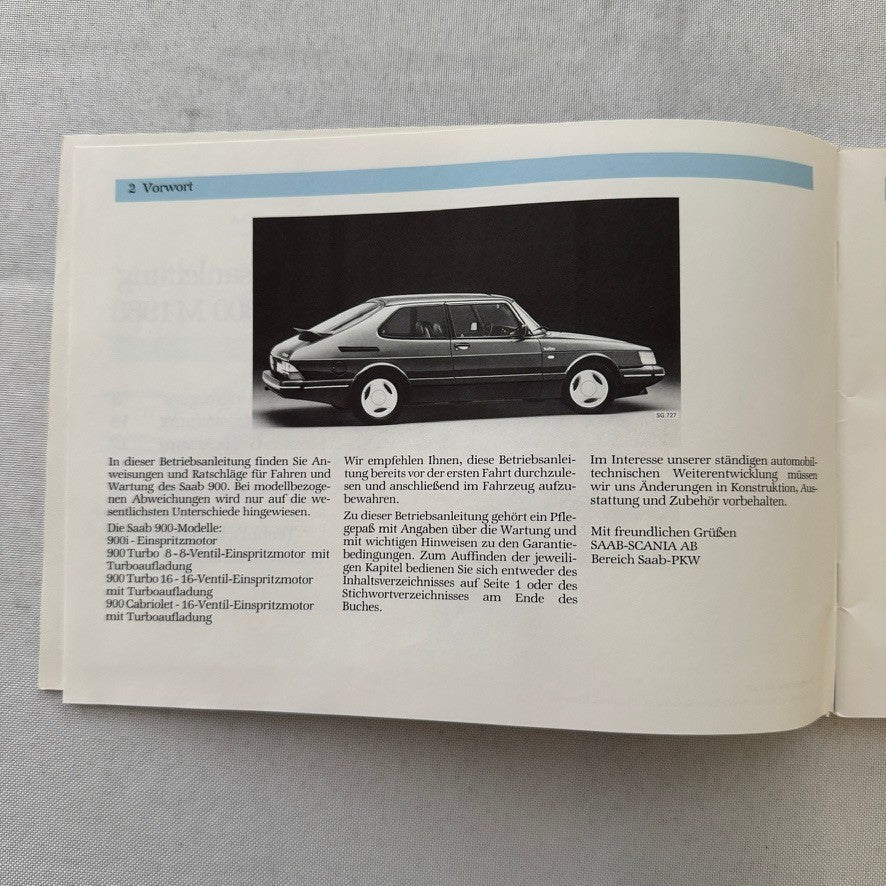 1988 Saab 900 Owners Manual Instruction Guide Book Combi Cabriolet GERMAN TEXT