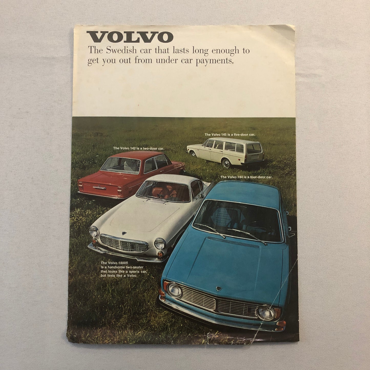 Vintage Volvo Sales Sheet Brochure Catalog 1800S 1800 S 145 Station Wagon 142 +