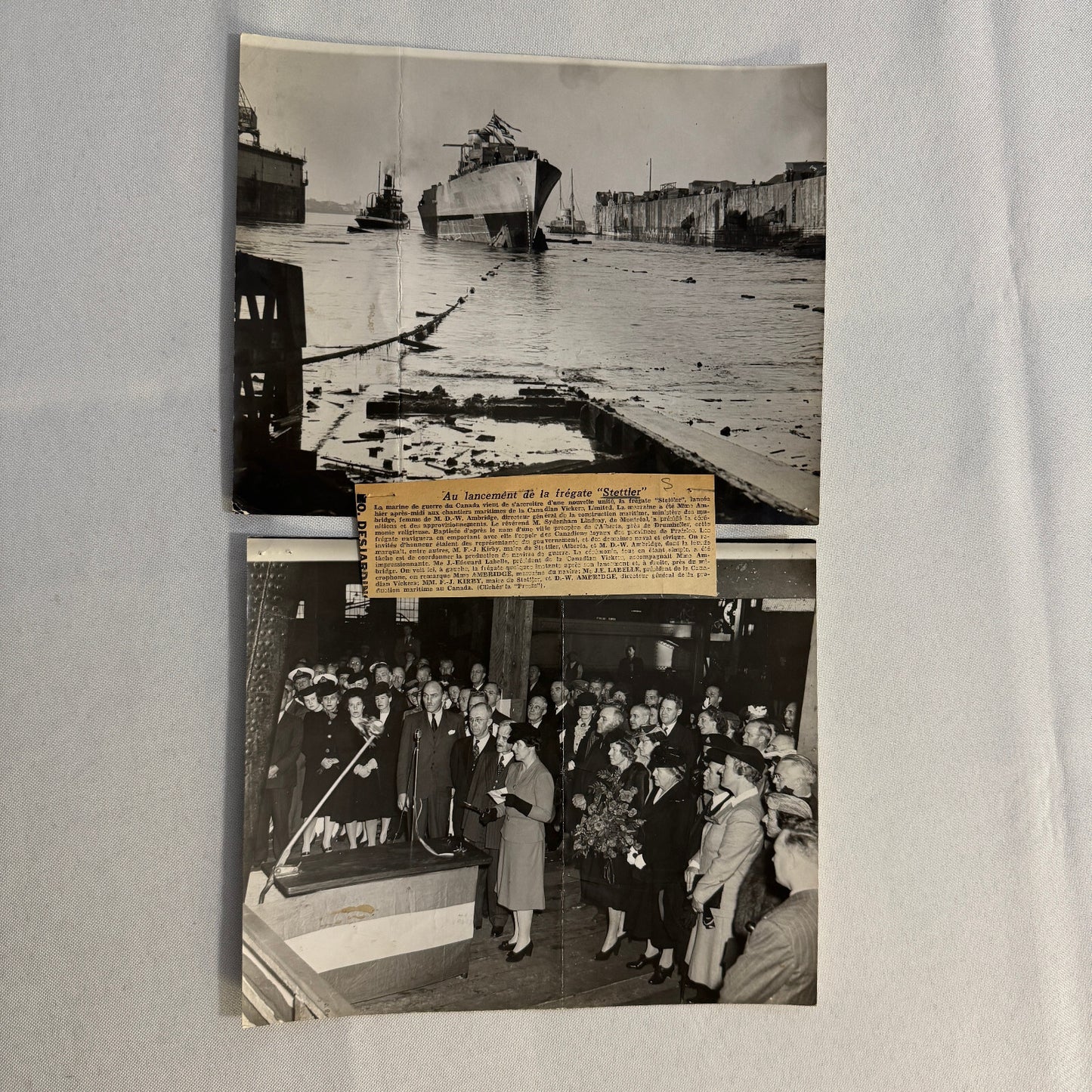 Royal Canadian Navy HMCS Stettler Military Ship Photo Photograph Lot 1943 2x