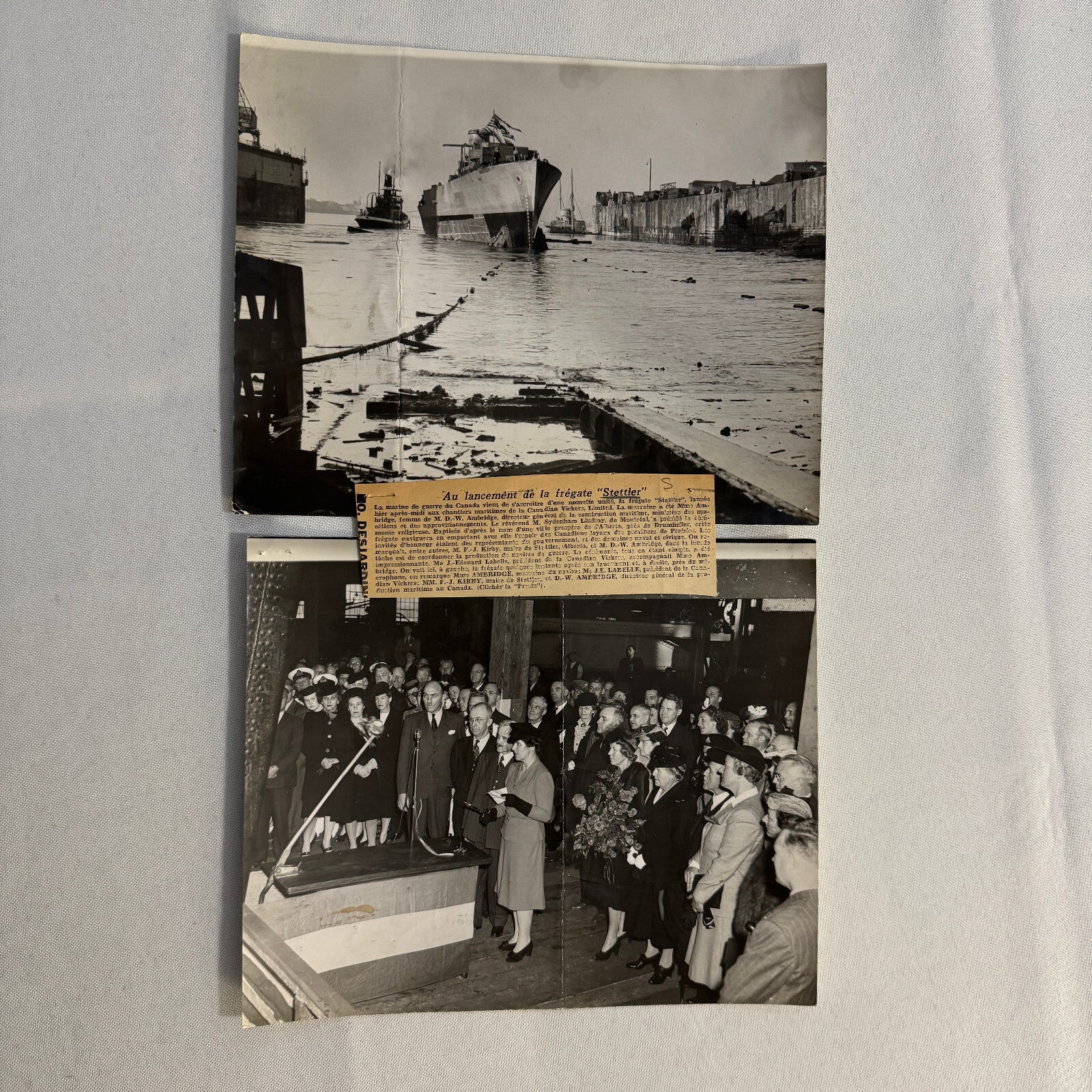 Royal Canadian Navy HMCS Stettler Military Ship Photo Photograph Lot 1943 2x