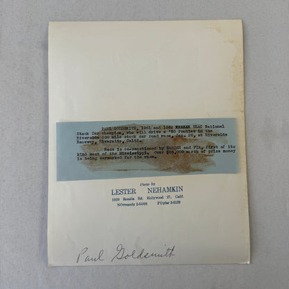 Vintage NASCAR Racing Driver Photo Paul Goldsmith Motorsport Photograph Print