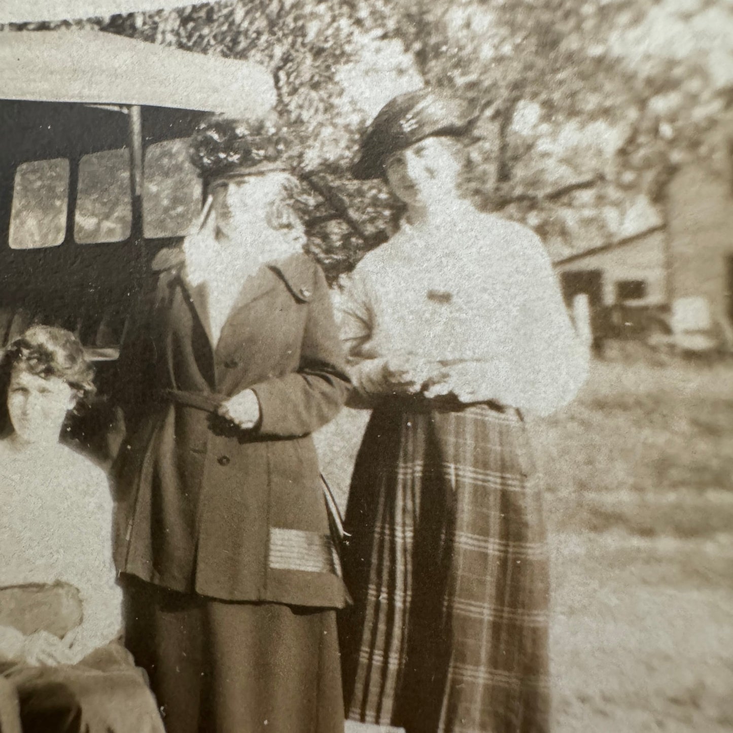 Vintage Car Photo Photograph Print People with Automobile Men Women Snapshot