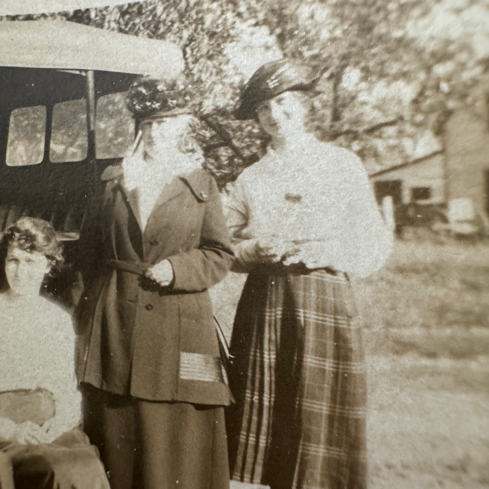 Vintage Car Photo Photograph Print People with Automobile Men Women Snapshot