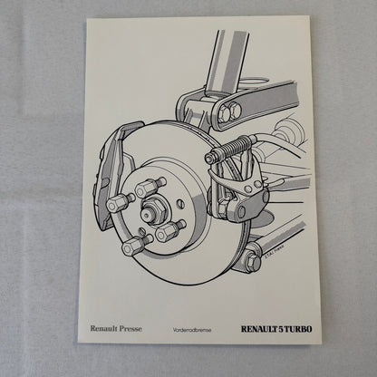 Renault 5 Turbo Car Factory Press Kit Photos Folder Hot Hatch GERMAN