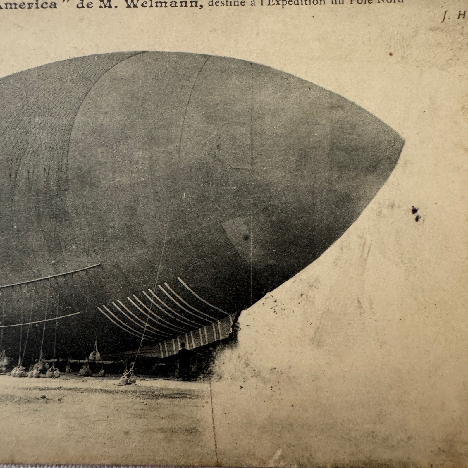 Vintage Zeppelin Airship Dirigible America Postcard Post Card French North Pole