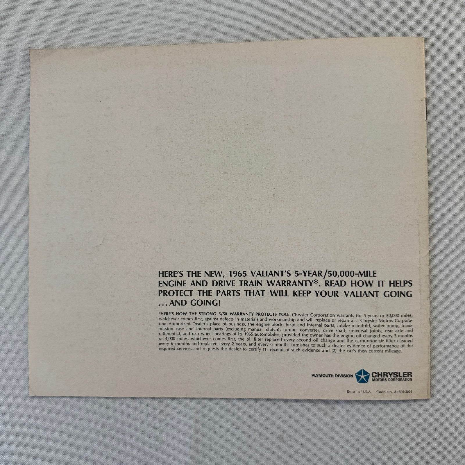 1965 Plymouth Valiant Car Sales Brochure Catalog Advertising Vintage