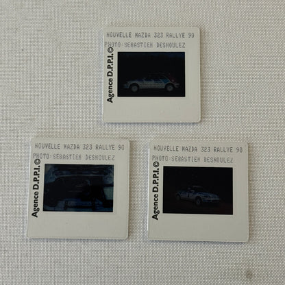 Mazda 323 Rallye Rally Racing 35mm Slide Photo Lot 3x DPPI Agency