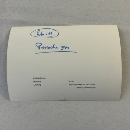 Porsche 944 Car Factory Press Photo Photograph Vintage