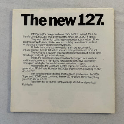 Fiat Car Sales Brochure Catalog 126 Panda Strada TC X1/9 Supermirafiori Argenta