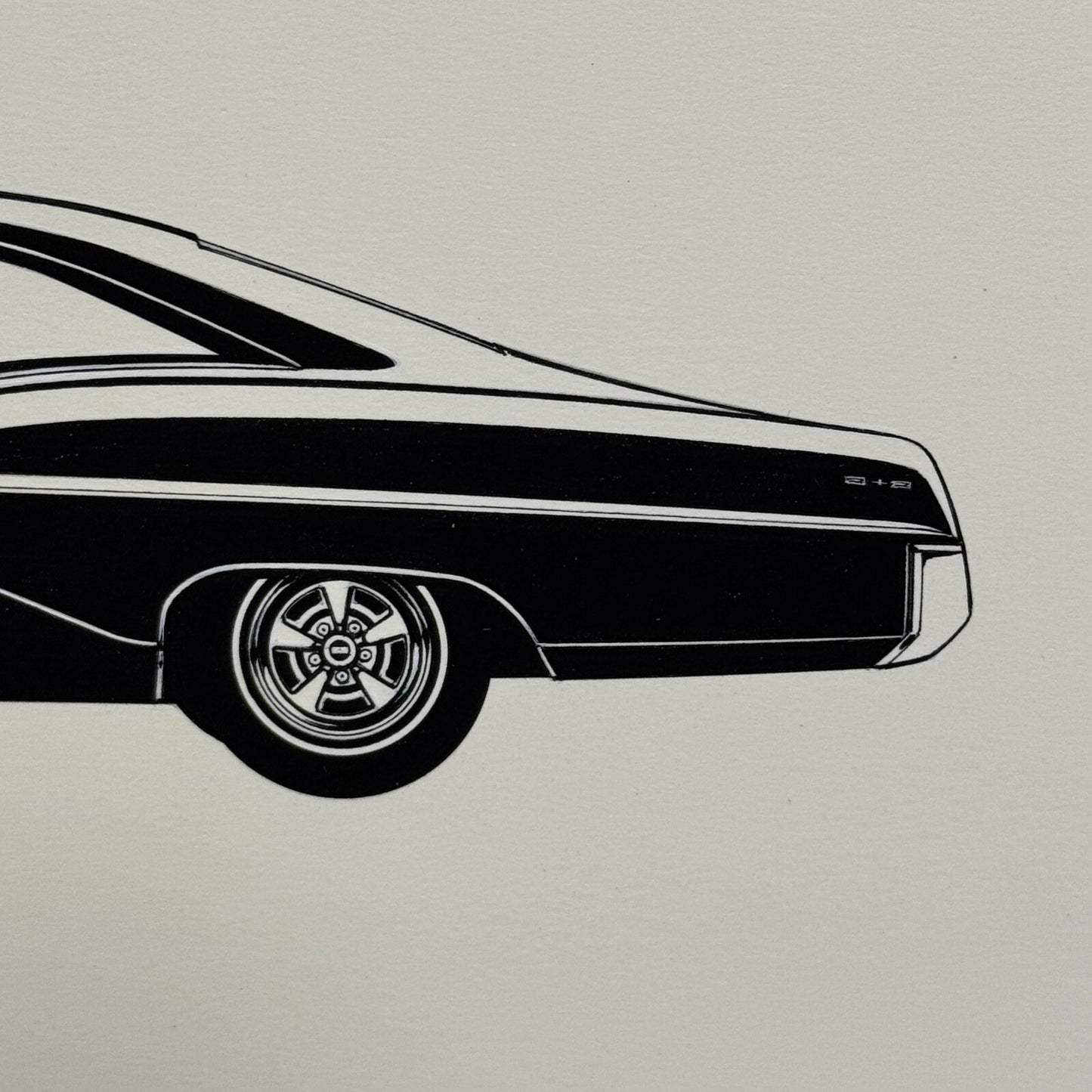 Vintage Pontiac 2+2 Automobile Illustration Art Drawing Hand Drawn Robert Preis