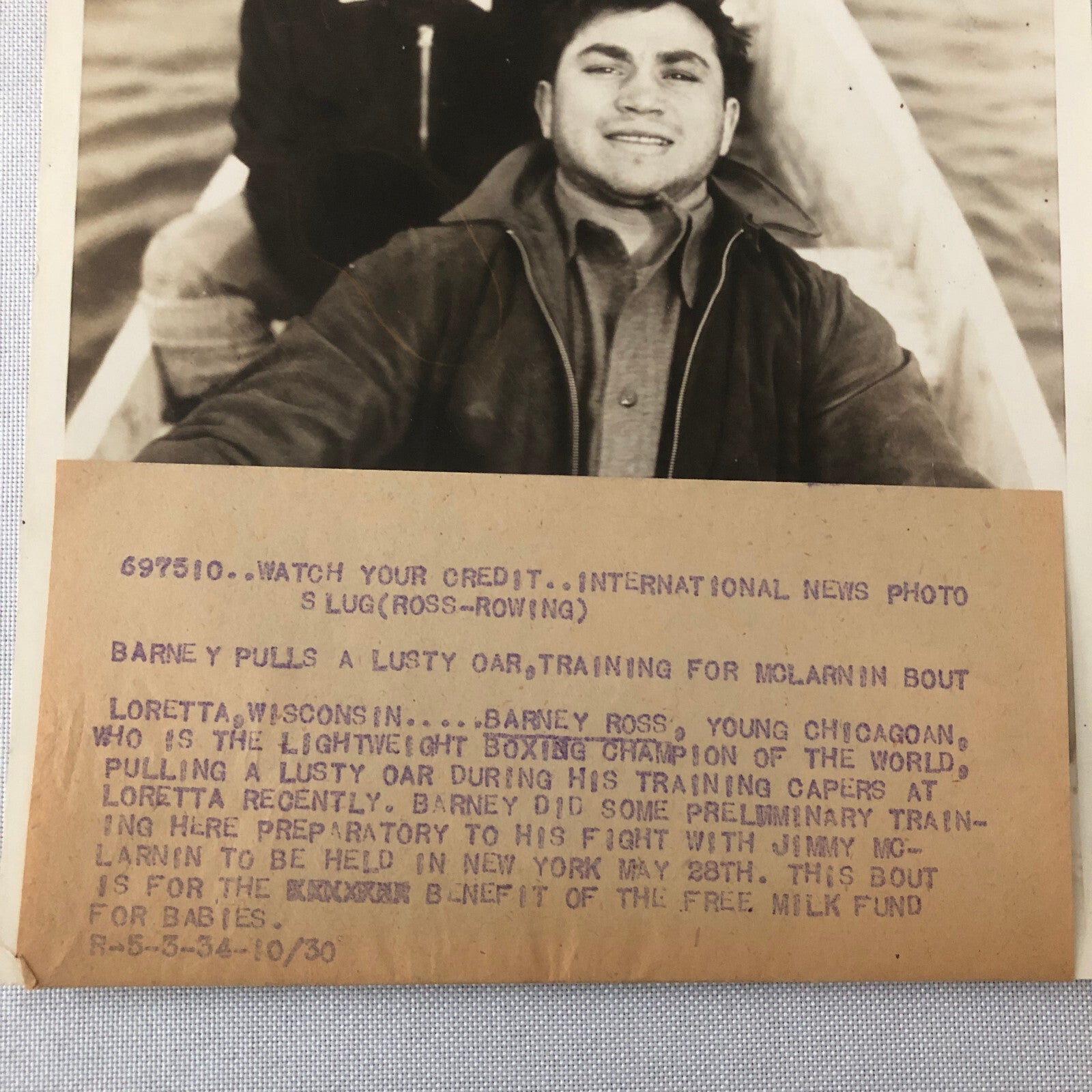 Press Photo Lightweight Boxing Champion Barney Ross International News