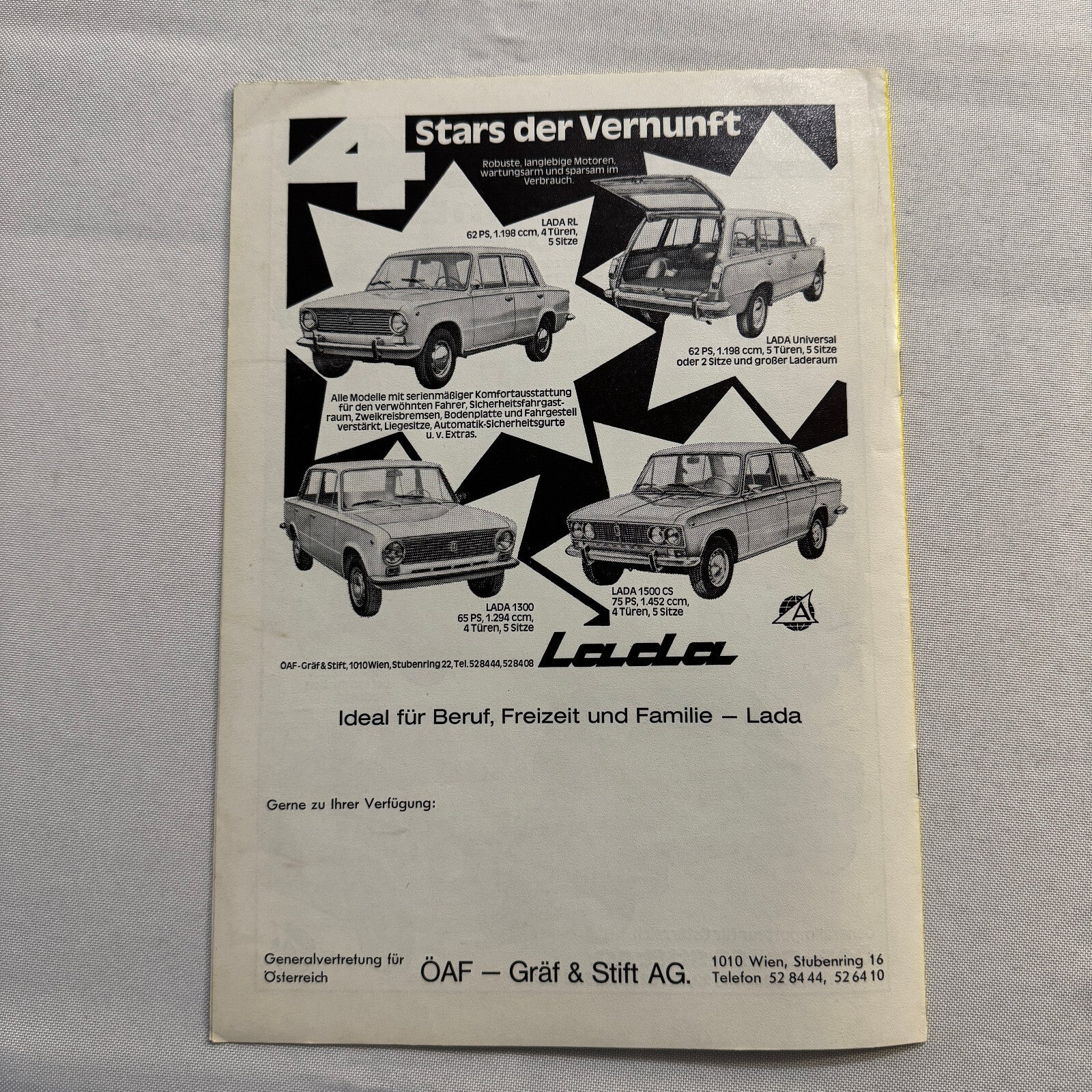 1974 Lada Universal Car Road Test Sales Brochure Catalog German Text Vintage