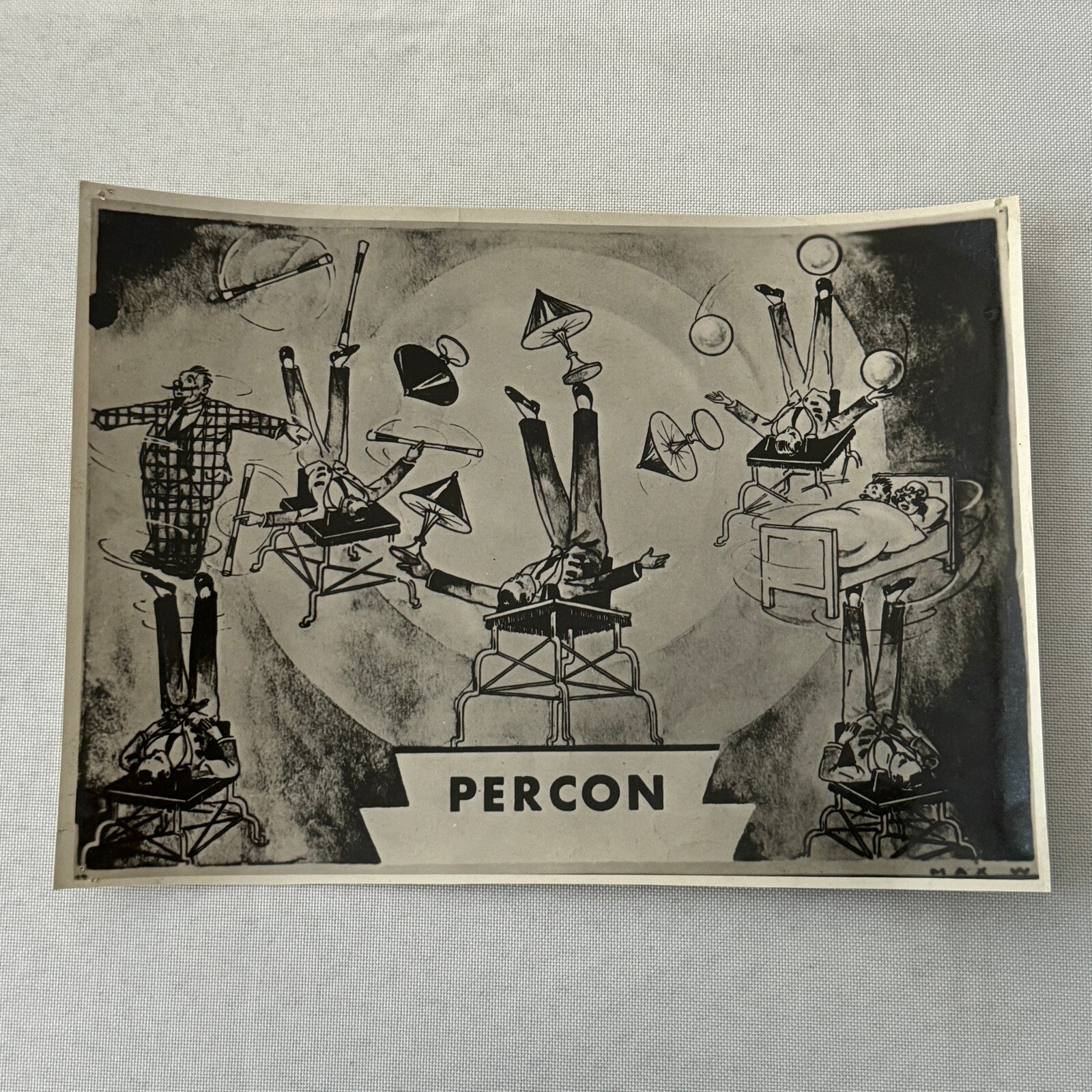 Vintage Circus Clown Acrobat Juggling Balancing Act Photo Photograph Percon