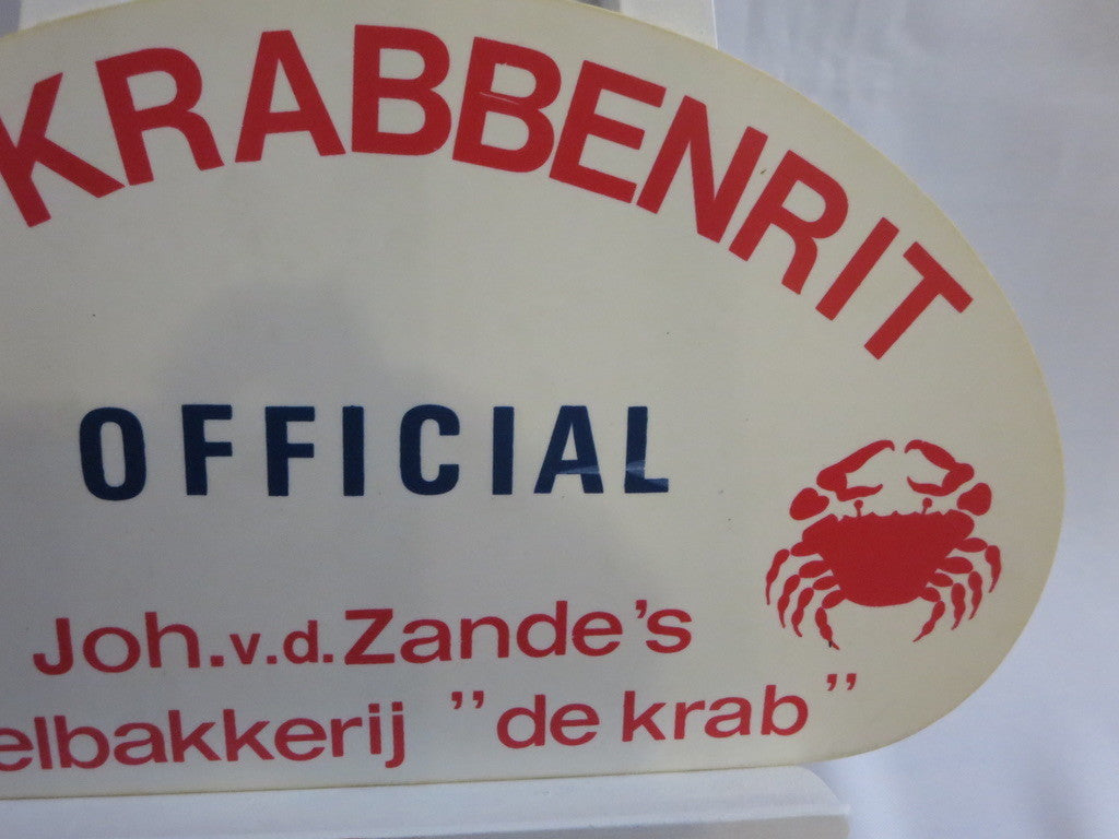 Vintage 22e Krabbenrit Official Car Club Rally Plate Plaque Sign Rallye Crab