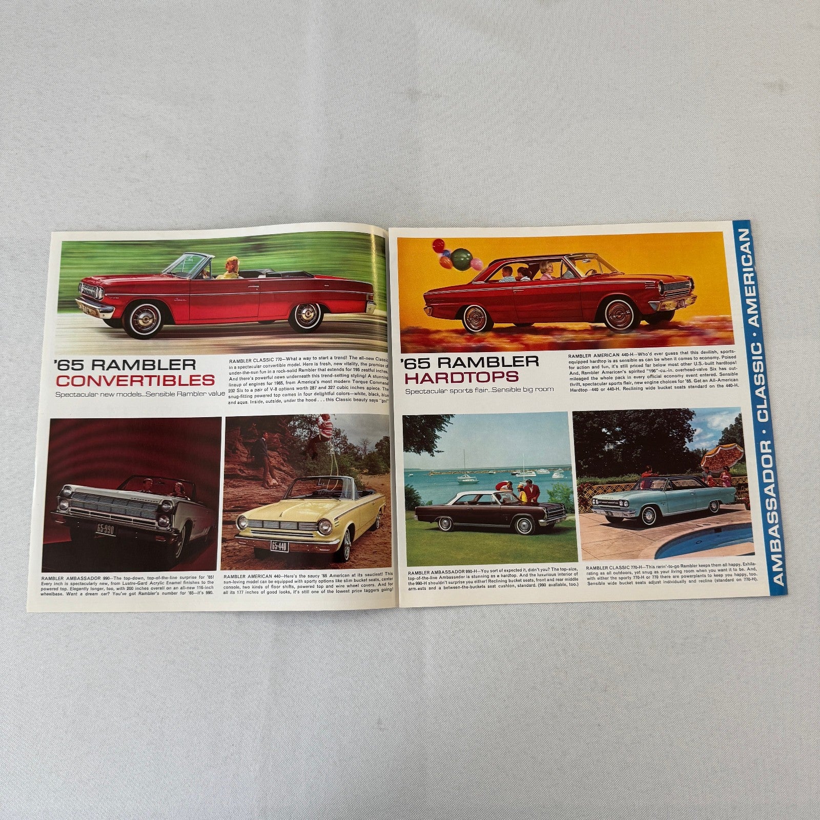 1965 Rambler Car Sales Brochure Catalog American Classic Ambassador