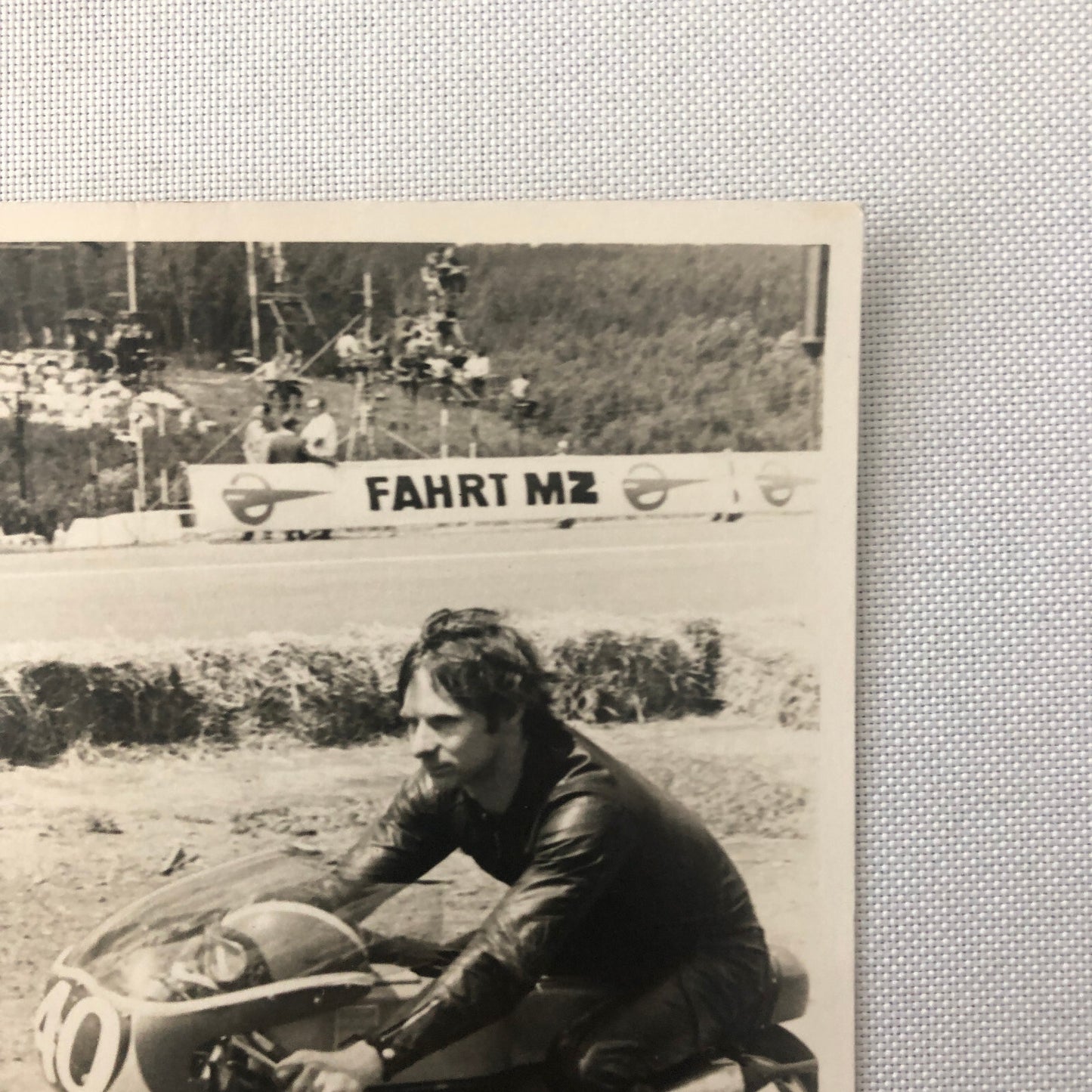 Vintage Motorcycle Racing Photo photograph Rider Suzuki Bike