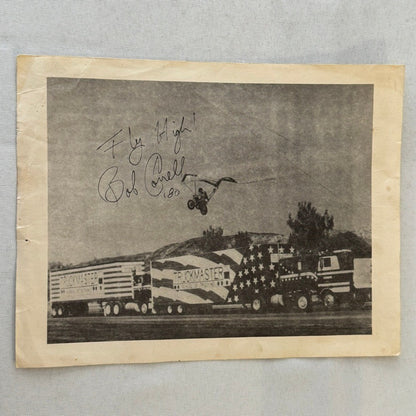 Motorcycle Stunt Man Bob Corell Crazy Correll Autograph Signed Photo Print