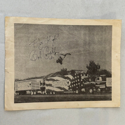 Motorcycle Stunt Man Bob Corell Crazy Correll Autograph Signed Photo Print