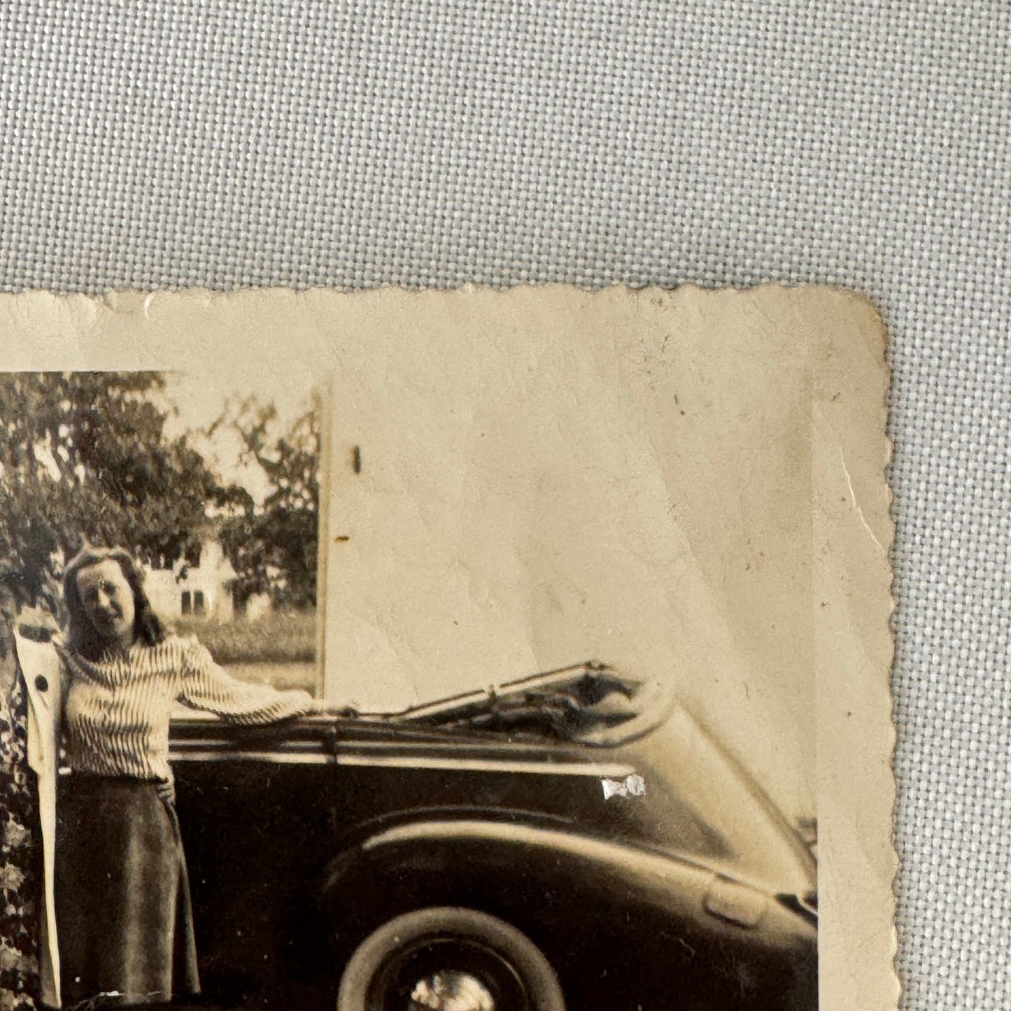 Vintage Photograph Photo Print Women with Car Automobile