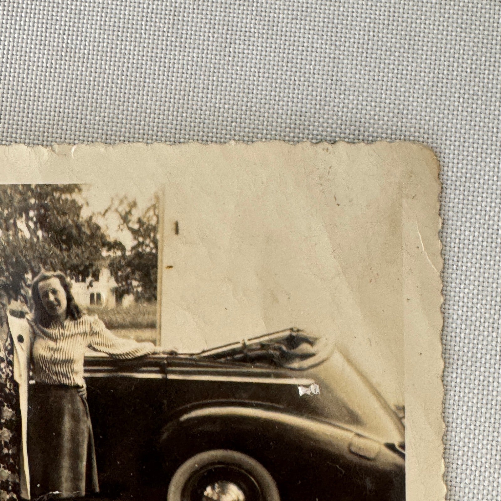 Vintage Photograph Photo Print Women with Car Automobile