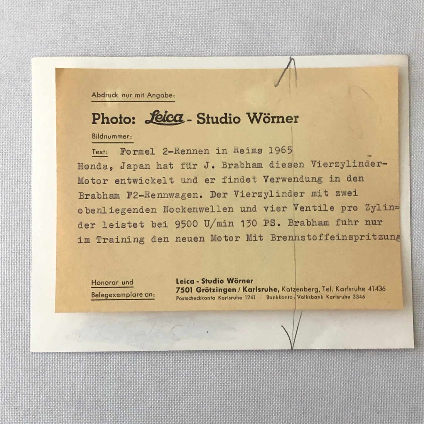 Vintage Honda Racing Engine Photo Photograph F2 Race Reims 1965 Jack Brabham 