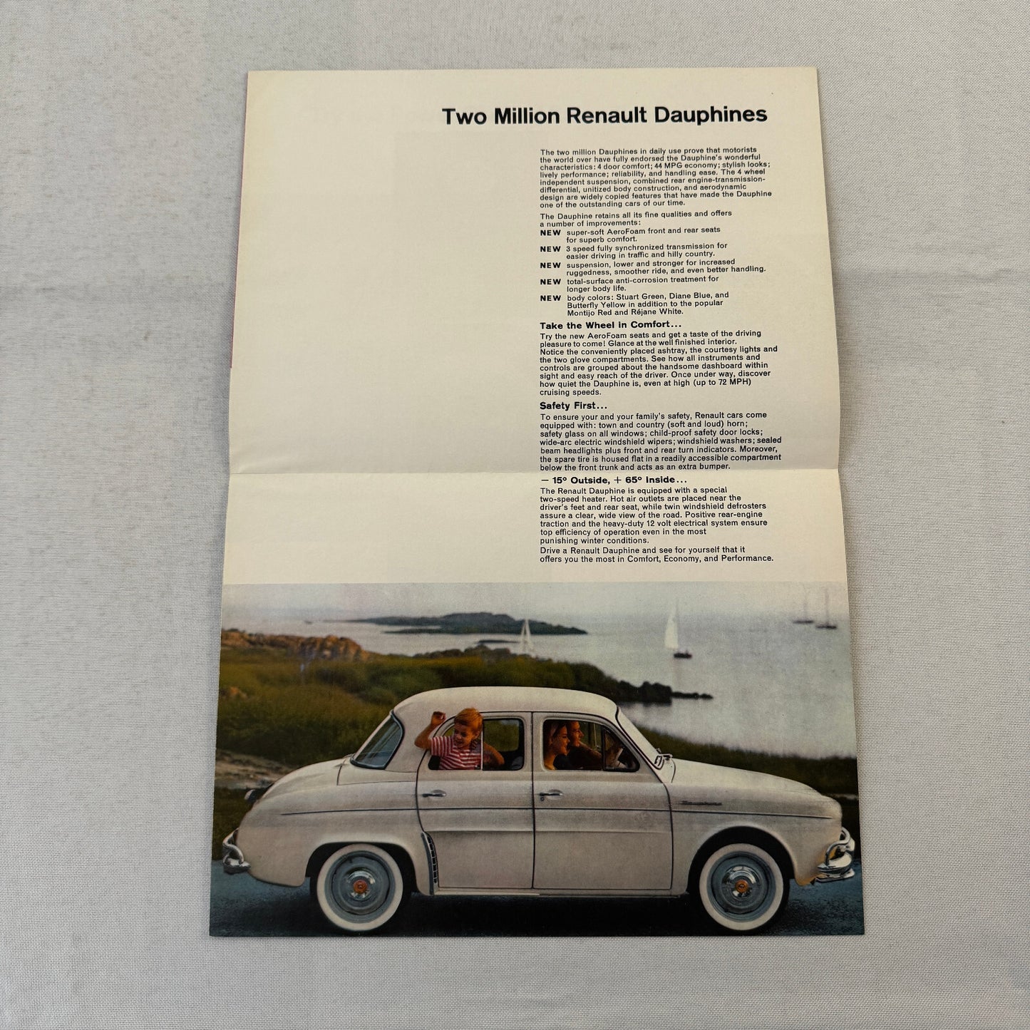 Renault Dauphine and Gordini Car Sales Brochure Catalog Advertising Canadian