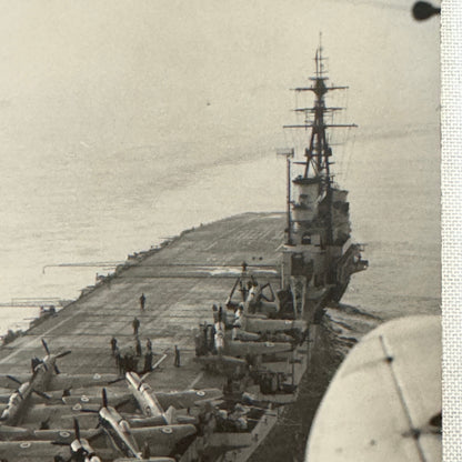 British Navy Aircraft Carrier HMS Theseus Vintage Press Photo Photograph Boat